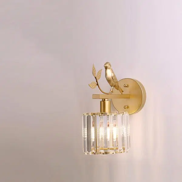 Vintage Light Luxury Crystal Bird 1-Light Wall Sconce Lamp - Image 12