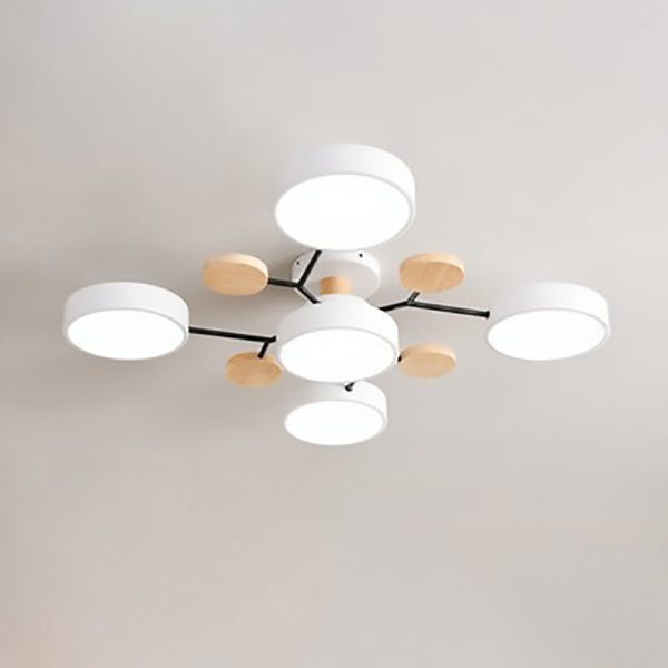 Contemporary Scandinavian Round Molecule Branch Design LED Semi-Flush Mount Ceiling Light For Living Room - Image 12