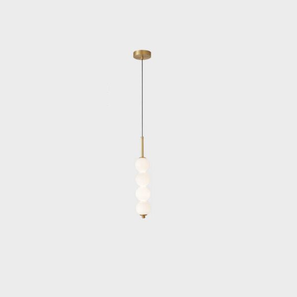 Nordic Creative Brass Spherical Glass Long Strip LED Pendant Light - Image 19