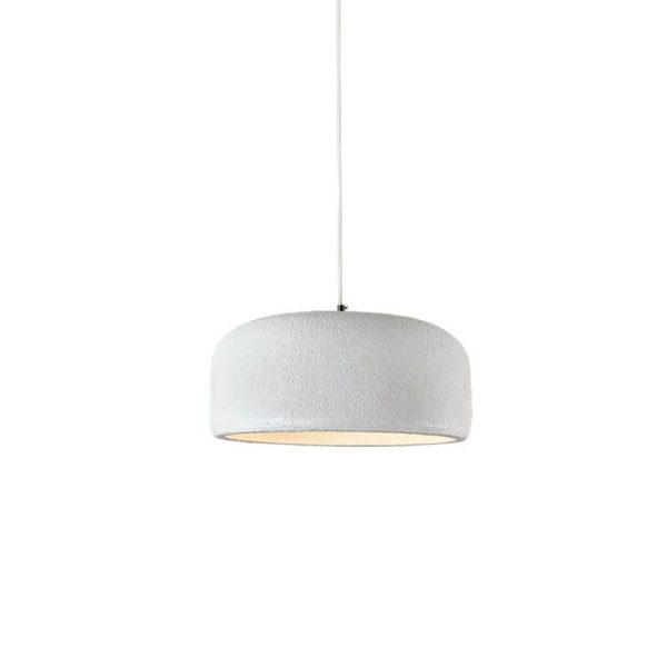 Japanese Minimalist Matte Texture Resin Dome 1-Light Pendant Light - Image 13
