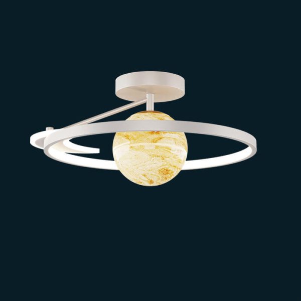 Modern Space Planet Globe LED Semi-Flush Mount Ceiling Light - Image 13