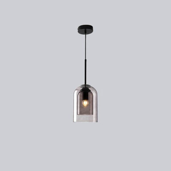 Modern Minimalist Glass Cylinder Cup Design 1-Light Pendant Light - Image 8