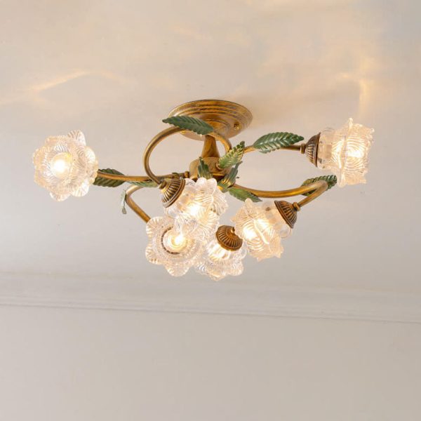 Modern Idyllic Iron Flower Branch 6/8/10-Light Semi-Flush Mount Lighting - Image 16