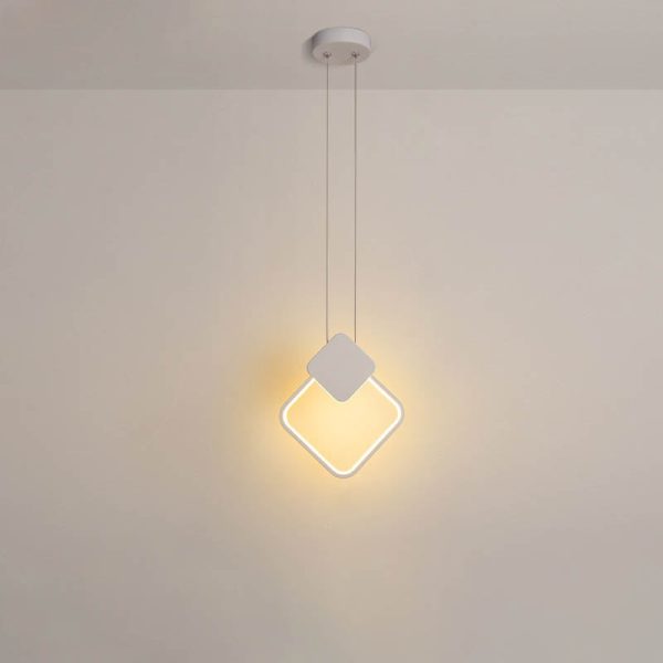 Modern Minimalist Iron Silicone Geometric Round Frame LED Pendant Light for Bedroom - Image 21