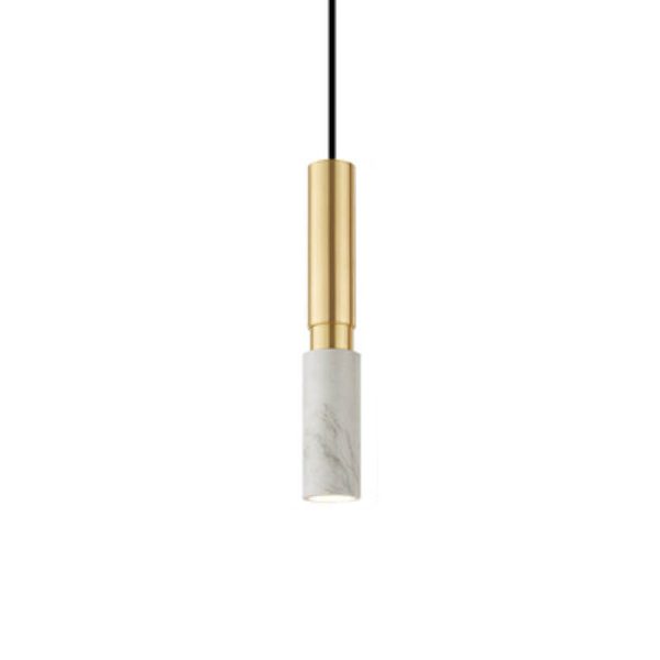 Nordic Minimalist Terrazzo Column Metal 1-Light Pendant Light - Image 11