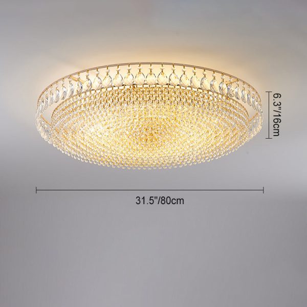 Modern Luxury Circle Iron Crystal 4/6/8/10 Light Flush Mount Ceiling Light For Living Room - Image 7