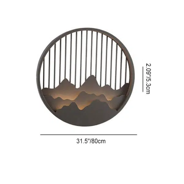 Chinese Modern Round Mountain Stainless Steel PC LED Waterproof Outdoor Wall Sconce Light - Image 8