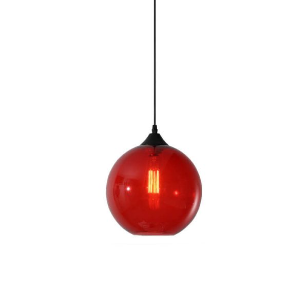 Nordic Minimalist Stained Round Glass 1-Light Pendant Light - Image 21