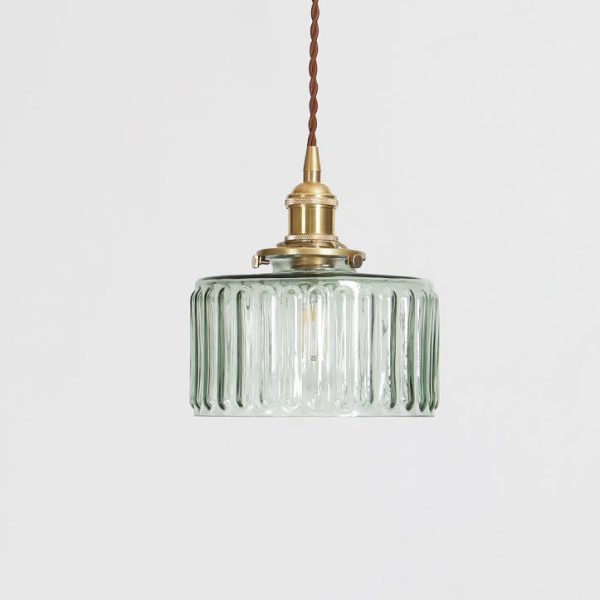 Japanese Vintage Brass Glass Round Jar 1-Light Pendant Light - Image 14