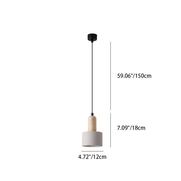 Contemporary Scandinavian Cement Dome Glass Shade 1-Light Pendant Light For Bedroom - Image 8