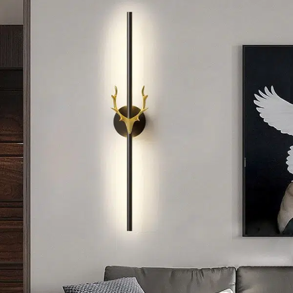 Modern Light Luxury Aluminum Long Strip Antler Shape LED Wall Sconce Lamp - Image 10