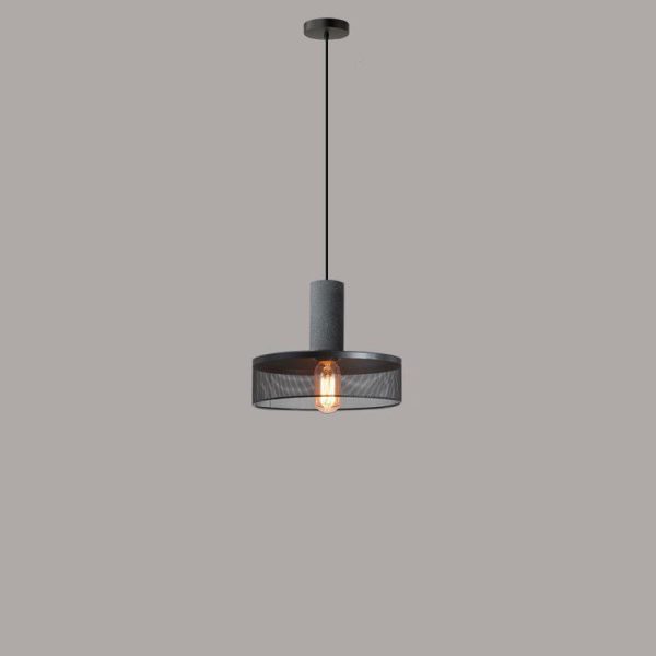 Contemporary Industrial Cylindrical Tapered Cement Iron 1-Light Pendant Light For Living Room - Image 22