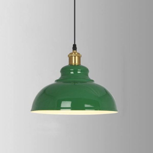 Industrial Vintage Green Iron Dome Cone 1-Light Pendant Light - Image 6