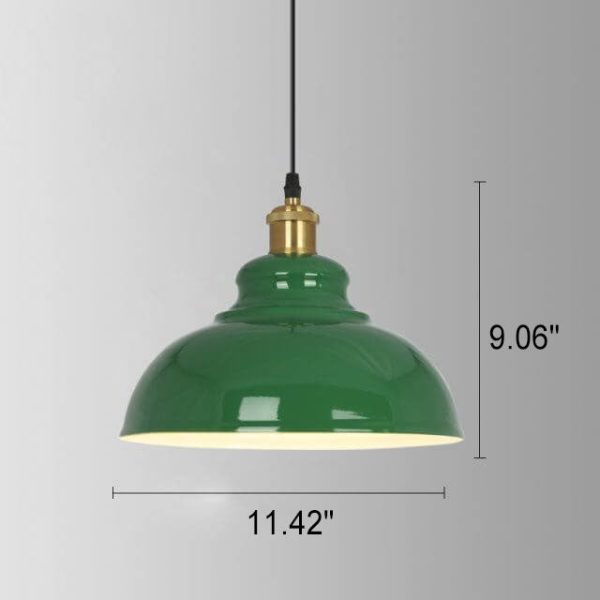 Industrial Vintage Green Iron Dome Cone 1-Light Pendant Light - Image 16