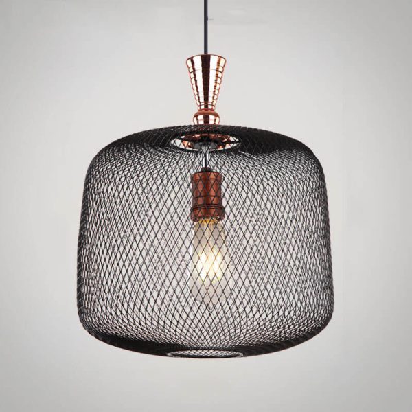 Industrial Creative Cylindrical Iron Mesh 1-Light Pendant Light - Image 19
