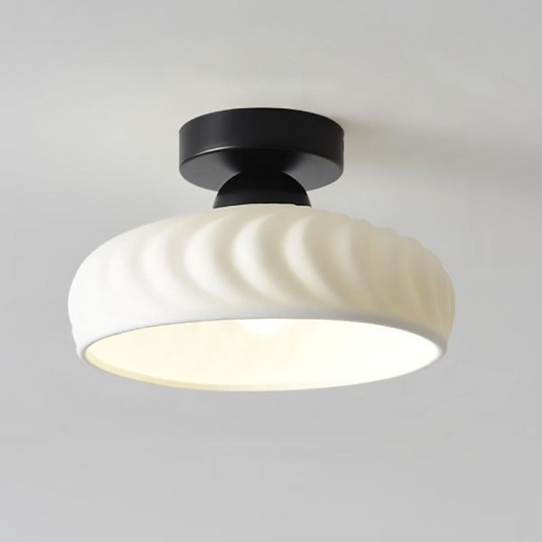 Modern Light Luxury Ceramic Disc 1-Light Semi-Flush Mount Lighting - Image 13