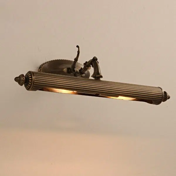 French Antique Copper Cylindrical 2-Light Mirror Front Wall Sconce Lamp - Image 4