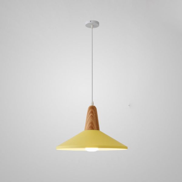 Nordic Minimalist Macaron Solid Color Aluminum Wood 1-Light Pendant Light - Image 20