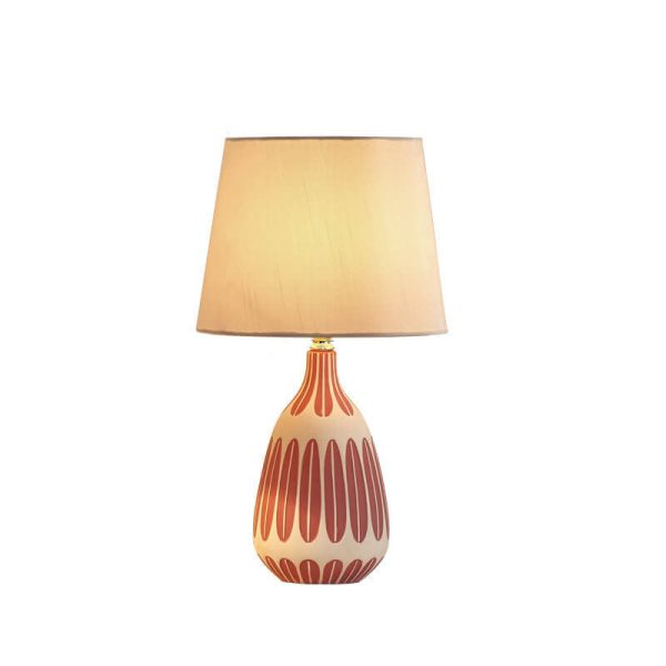 Nordic Vertical Pattern Ceramic Fabric 1-Light Table Lamp - Image 6