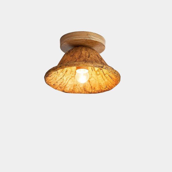 Japanese Wabi-sabi Lotus Leaf Resin 1-Light Semi-Flush Mount Ceiling Light - Image 6
