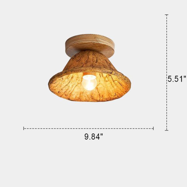 Japanese Wabi-sabi Lotus Leaf Resin 1-Light Semi-Flush Mount Ceiling Light - Image 12