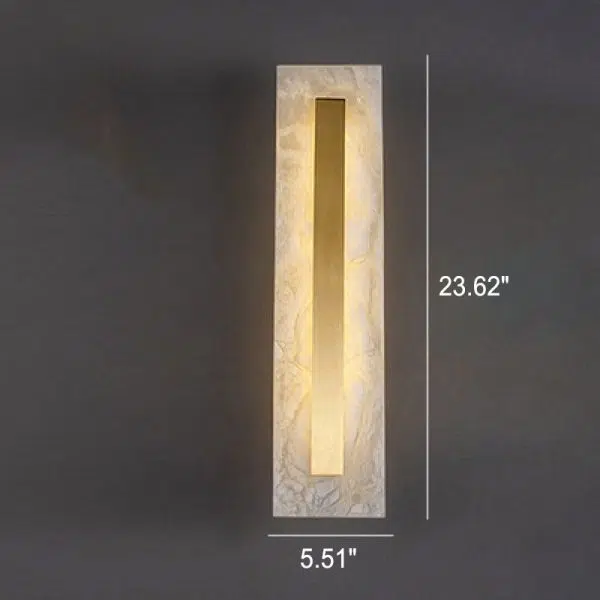Light Luxury Brass Marble Oval Square LED Wall Sconce Lamp - Image 16