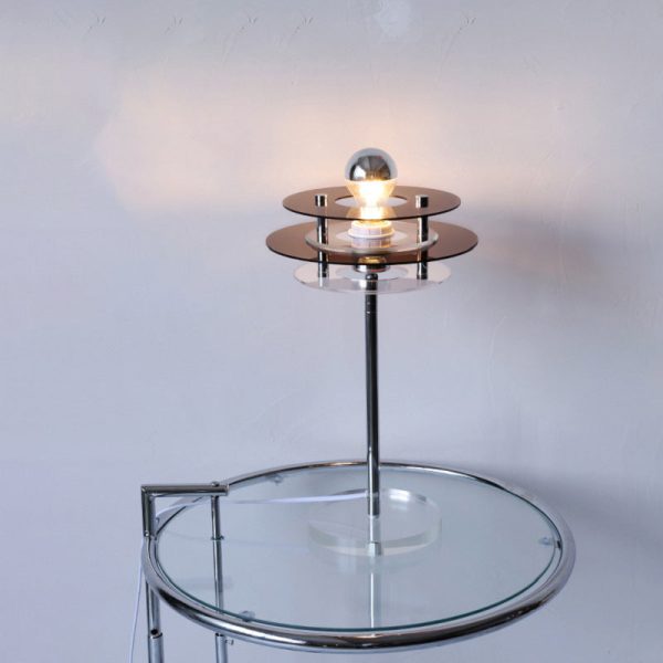 Modern Mid-Century Round Flying Saucer Iron Acrylic 1-Light Table Lamp For Bedroom - Image 14