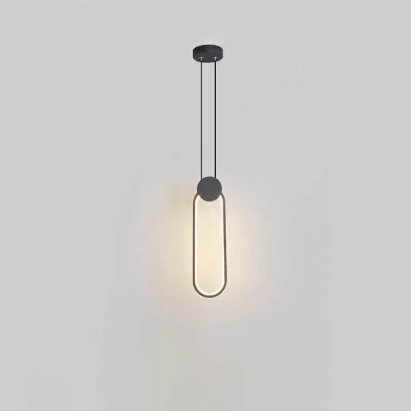 Modern Minimalist Iron Silicone Geometric Round Frame LED Pendant Light for Bedroom - Image 6