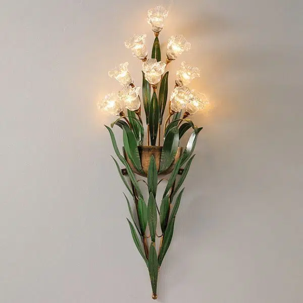 Modern Minimalist Glass Flower 6/10-Light Wall Sconce Lamp - Image 13