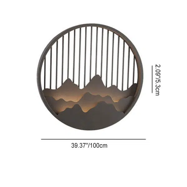 Chinese Modern Round Mountain Stainless Steel PC LED Waterproof Outdoor Wall Sconce Light - Image 9