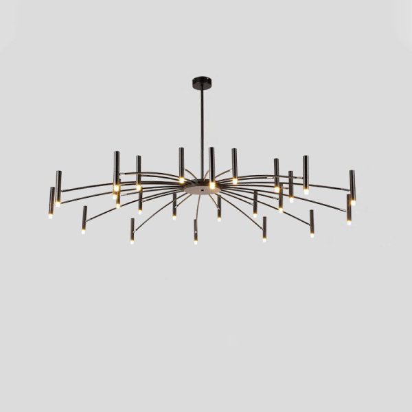 Contemporary Scandinavian Round Radioactive Iron Aluminum 12/24 Light Chandelier For Living Room - Image 27