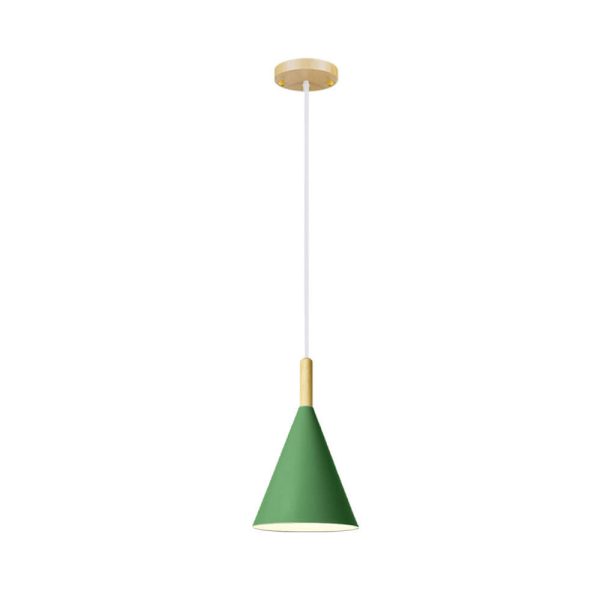 Nordic Minimalist Macaron Cone Wood 1-Light Pendant Light - Image 8