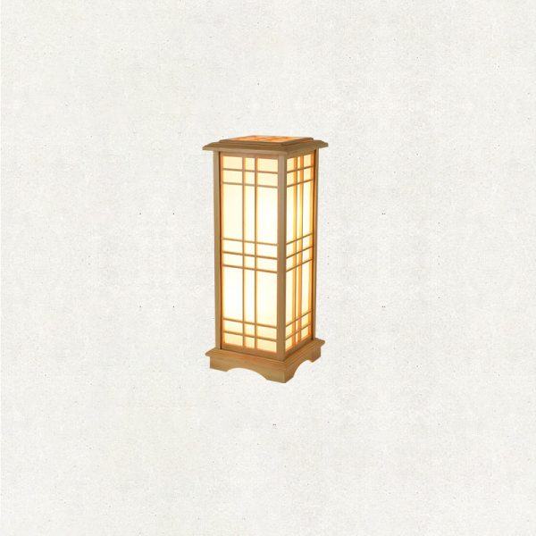 Traditional Japanese Wood Acrylic Pillar Rectangular 1/2/3 Light Standing Floor Lamp For Bedroom - Image 12