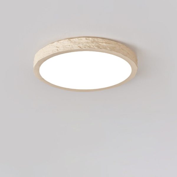 Modern Minimalist Round Stone Grain Resin Iron LED Flush Mount Ceiling Light For Bedroom - Image 18