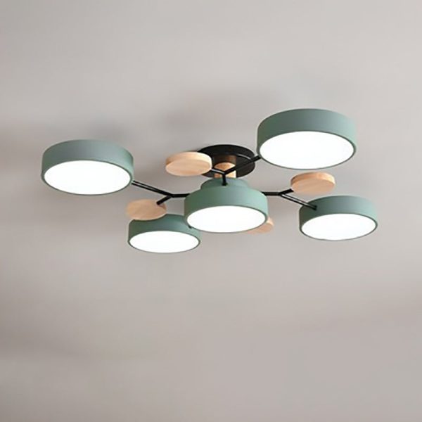 Contemporary Scandinavian Round Molecule Branch Design LED Semi-Flush Mount Ceiling Light For Living Room - Image 13