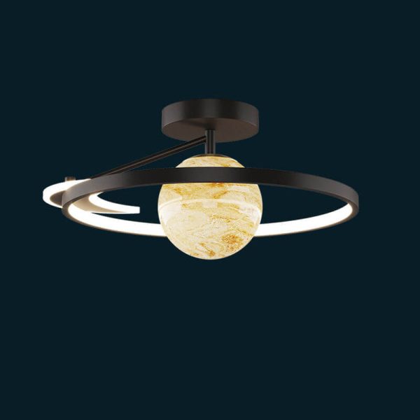 Modern Space Planet Globe LED Semi-Flush Mount Ceiling Light - Image 14