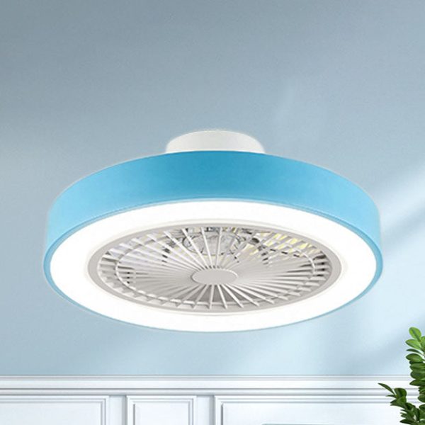 Modern Minimalist Solid Color Iron Copper LED Flush Mount Ceiling Fan Light - Image 6