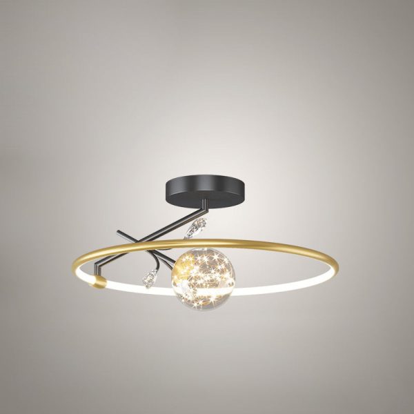 Modern Art Deco Iron Geometrical Ring Star LED Pendant Light For Living Room - Image 15