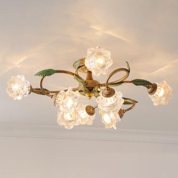 Modern Idyllic Iron Flower Branch 6/8/10-Light Semi-Flush Mount Lighting - Image 4