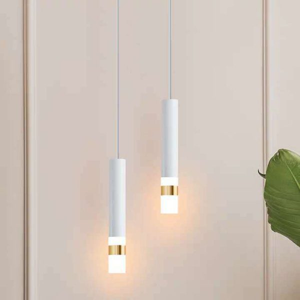 Modern Minimalist Cylinder Aluminum Acrylic LED Pendant Light For Bedroom - Image 6