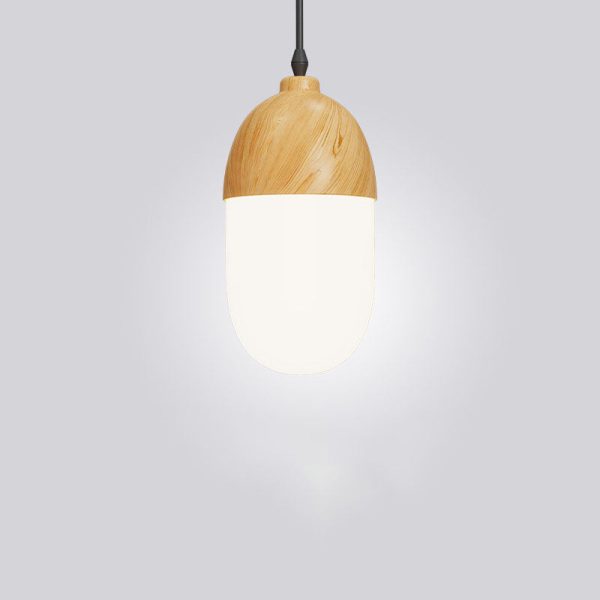 Japanese Wood Grain Round Oval Iron 1-Light Pendant Light - Image 12