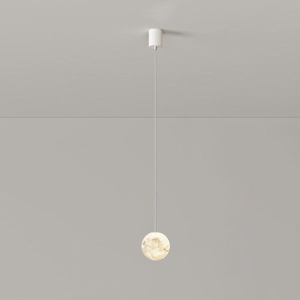 Modern Minimalist Astronaut Moon Iron Resin LED Pendant Light For Bedroom - Image 14