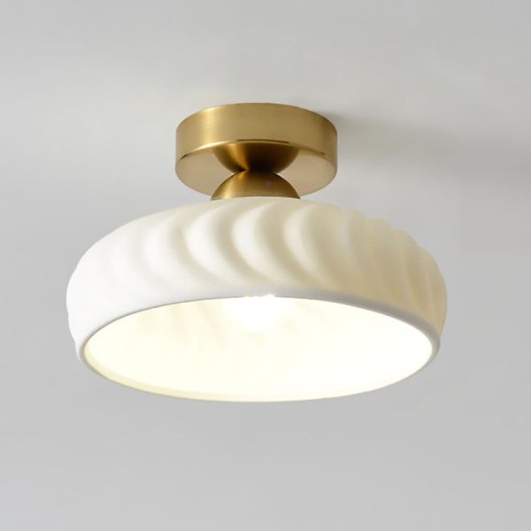 Modern Light Luxury Ceramic Disc 1-Light Semi-Flush Mount Lighting - Image 14