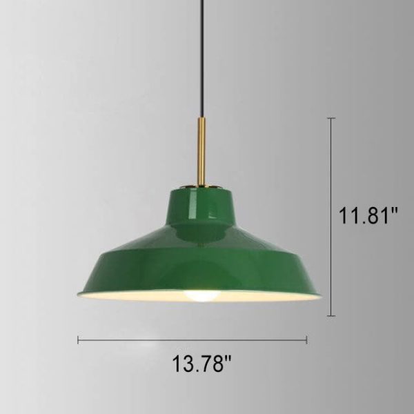 Industrial Vintage Green Iron Dome Cone 1-Light Pendant Light - Image 17