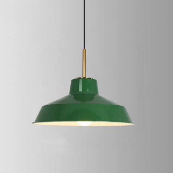 Industrial Vintage Green Iron Dome Cone 1-Light Pendant Light - Image 7