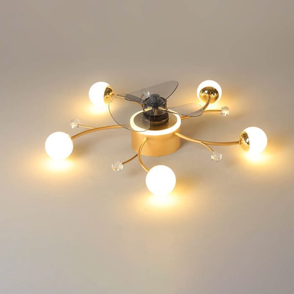 Nordic Light Luxury Creative 5/7-Light LED Flush Mount Fan Light - Image 5