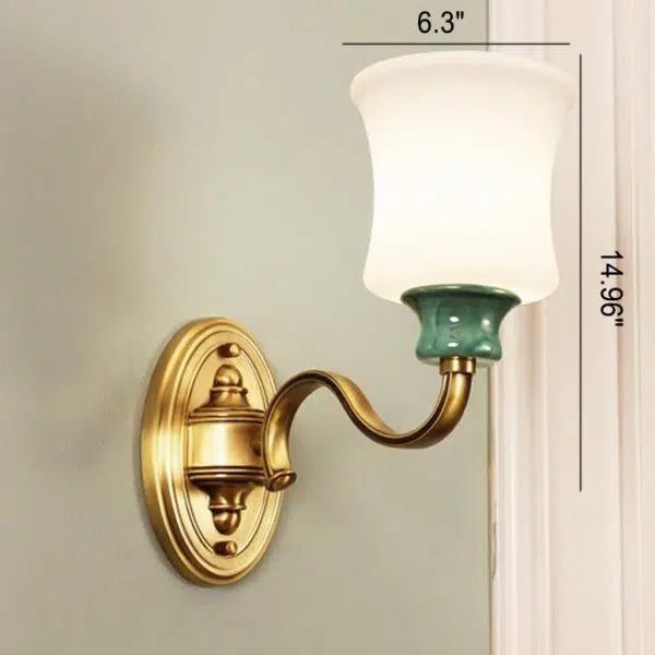 European Luxury Fabric Brass Carved 1/2 Light Wall Sconce Lamp - Image 16