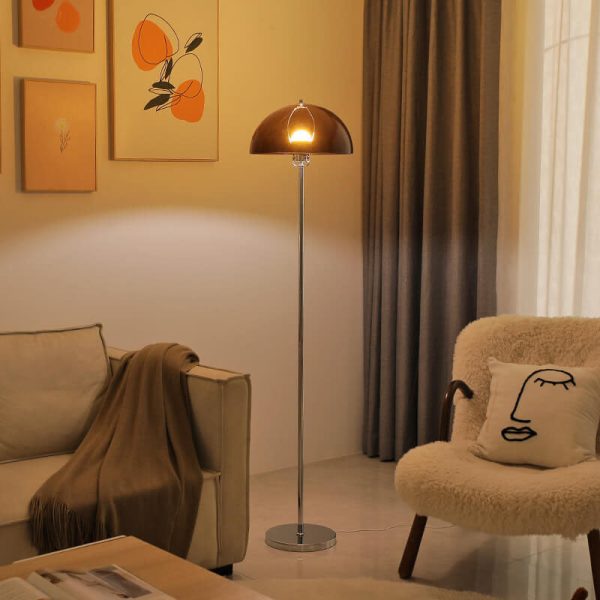 Nordic Vintage Acrylic Clear Dome LED Standing Floor Lamp - Image 5