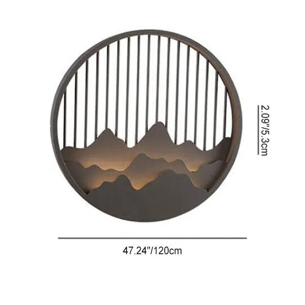 Chinese Modern Round Mountain Stainless Steel PC LED Waterproof Outdoor Wall Sconce Light - Image 10
