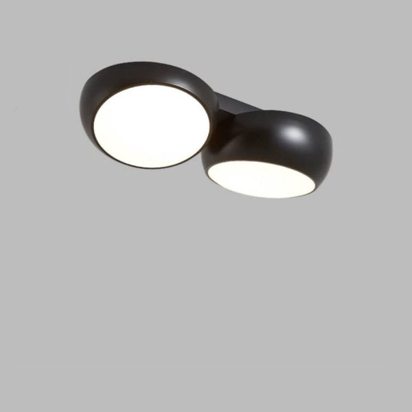 Scandinavian Modern Minimalist Iron Plastic Round LED Semi-Flush Mount Ceiling Light - Image 23